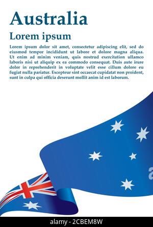 Drapeau de l'Australie, Commonwealth d'Australie. Modèle pour la conception des prix, document officiel avec le drapeau de l'Australie et d'autres utilisations. Illustration de Vecteur