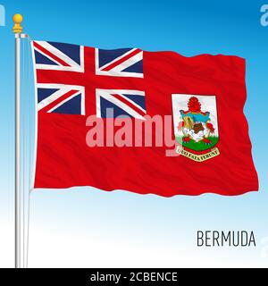 Drapeau national officiel des îles Bermudes, amérique centrale, illustration vectorielle Illustration de Vecteur