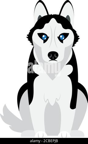 icône de chien husky sibérien sur fond blanc, modèle plat, illustration vectorielle Illustration de Vecteur
