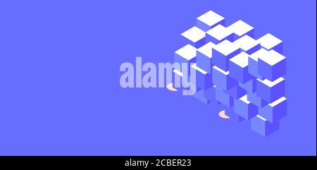 Arrière-plan géométrique abstrait avec un cube isométrique 3d Illustration de Vecteur