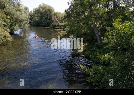 Canoéiste sur la rivière Avon Banque D'Images