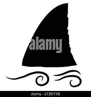 Silhouettes à vecteur de requin sur fond blanc Illustration de Vecteur