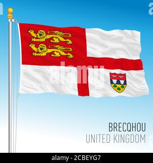 Drapeau officiel de Brecqhou, Royaume-Uni, illustration vectorielle Illustration de Vecteur