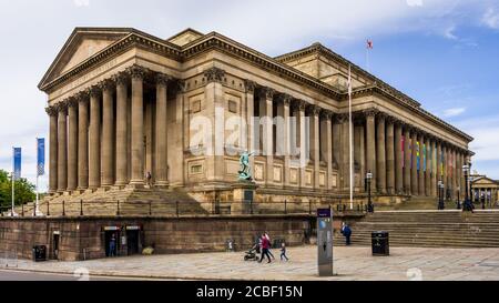 St George's Hall Liverpool - bâtiment néoclassique ouvert en 1854. Contient des salles de concert et des cours de droit - Grade I listé. Architecte Harvey Lonsdale Elms. Banque D'Images