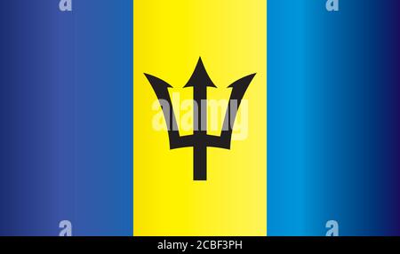 Drapeau de la Barbade, Barbade. Modèle pour la conception des prix, un document officiel avec le drapeau de la Barbade. Illustration vectorielle colorée et lumineuse. Illustration de Vecteur