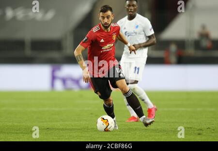 Bruno Fernandes, action individuelle, Manu Sport: Football: EL, Europa League, saison 19/20, quart de finale, 10.08.2020 Manchester United - FC Copenhague photo: Jvºrgen Fromme/firosportphoto/POOL. | utilisation dans le monde entier Banque D'Images