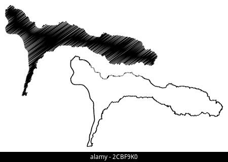 Ribeira Brava (République de Cabo Verde, concelhos, Cap-Vert, île de Sao Nicolau, archipel) carte illustration vectorielle, scribble sketch R Illustration de Vecteur