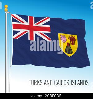 Drapeau national officiel des îles Turks et Caicos, illustration vectorielle Illustration de Vecteur