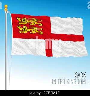 Drapeau officiel de Sark, Royaume-Uni, illustration vectorielle Illustration de Vecteur