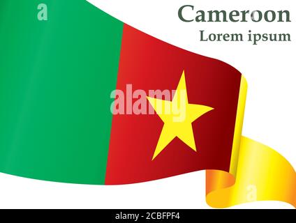 Drapeau du Cameroun, République du Cameroun. Modèle pour la conception de prix, un document officiel avec le drapeau du Cameroun. Illustration de Vecteur