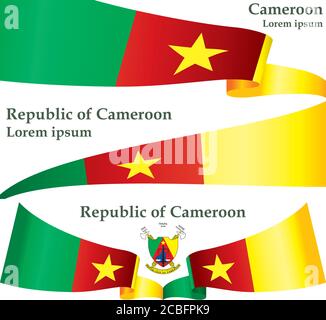 Drapeau du Cameroun, République du Cameroun. Modèle pour la conception de prix, un document officiel avec le drapeau du Cameroun. Illustration de Vecteur