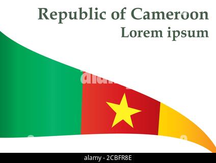 Drapeau du Cameroun, République du Cameroun. Modèle pour la conception de prix, un document officiel avec le drapeau du Cameroun. Illustration de Vecteur