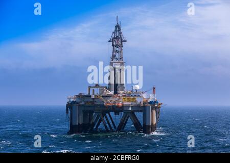 MER DU NORD ECOSSE - 2015 MAI 11. L'engin de forage semi-submersible TransOcean Prospekter en mer du Nord Banque D'Images