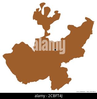 Forme de Jalisco, état du Mexique, avec sa capitale isolée sur fond blanc. Composition des textures répétées. Rendu 3D Banque D'Images