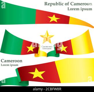 Drapeau du Cameroun, République du Cameroun. Modèle pour la conception de prix, un document officiel avec le drapeau du Cameroun. Illustration de Vecteur