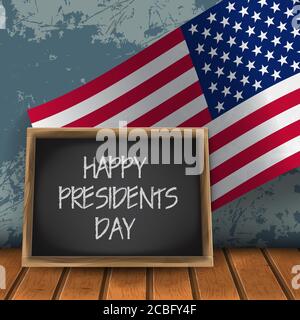 Bonne journée des présidents sur le mur arrière Illustration de Vecteur