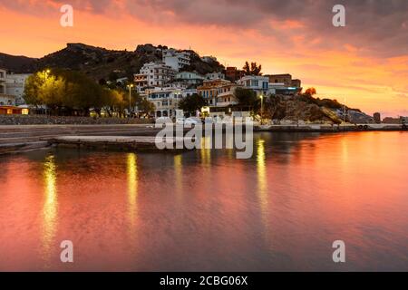 Le village Agios Kirikos Ikaria island en Grèce. Banque D'Images