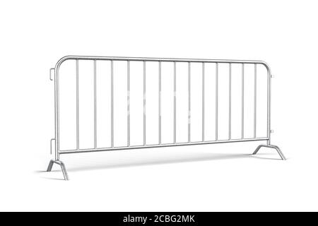 Une barricade en acier isolée sur un fond blanc - 3d rendu Banque D'Images