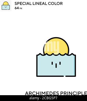 Icône de vecteur simple principe d'Archimède. Archimedes icônes de principe pour votre projet d'entreprise Illustration de Vecteur