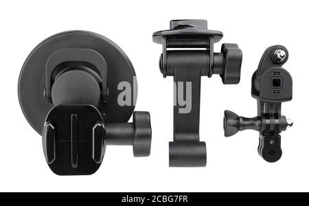 support à ventouse pour caméra embarquée isolé sur blanc Banque D'Images