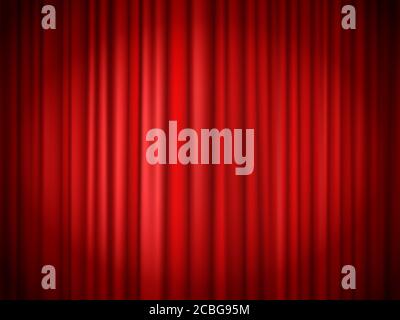 Arrière-plan des rideaux rouges. Rideau rouge sur scène pour le spectacle Illustration de Vecteur