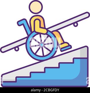 Icône de couleur RVB accès libre STEP Illustration de Vecteur