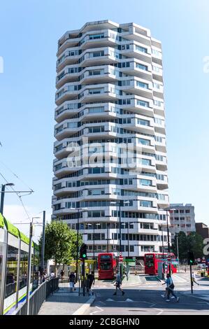 Croydon N° 1 ou 50p ou NLA Tower Banque D'Images