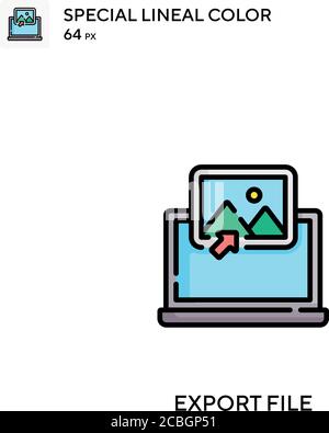 Icône de vecteur de couleur de ligne spécial du fichier d'exportation. Exporter des icônes de fichier pour votre projet métier Illustration de Vecteur