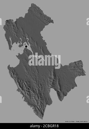 Forme de Darién, province de Panama, avec sa capitale isolée sur un fond de couleur unie. Carte d'élévation à deux niveaux. Rendu 3D Banque D'Images