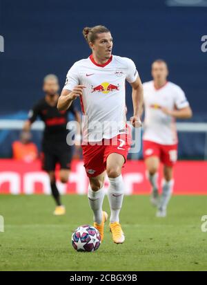 FIROO Champions League Lisbonne, 13 août 2020, football, UEFA Champions League, quart de finale, RB Leipzig - Atletico Madrid, Marcel Sabitzer (7, RB Leipzig), action individuelle les règlements de l'UEFA interdisent toute utilisation de photographies comme séquences d'images et/ou quasi-vidéo, à des fins journalistiques uniquement ! Réservé à un usage éditorial ! POINT PHOTO/Dimanche/Poolfoto/via/firosportphoto. | utilisation dans le monde entier Banque D'Images