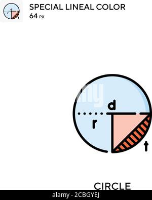 Cercle icône de vecteur de couleur spécial de ligne. Entourez les icônes de votre projet d'entreprise Illustration de Vecteur