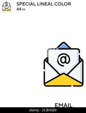Envoyer par e-mail une icône spéciale de vecteur de couleur de ligne. Icônes d'e-mail pour votre projet d'entreprise Illustration de Vecteur