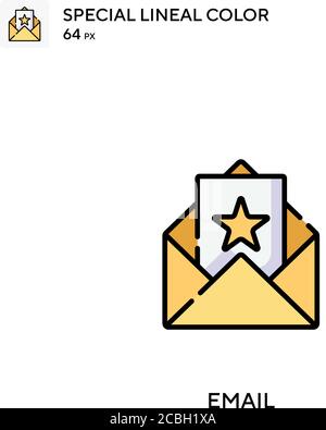 Envoyer par e-mail une icône spéciale de vecteur de couleur de ligne. Icônes d'e-mail pour votre projet d'entreprise Illustration de Vecteur