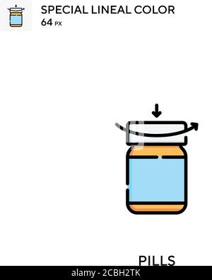 Icône de vecteur de couleur spécial de la pillule. Icônes de pilules pour votre projet d'entreprise Illustration de Vecteur