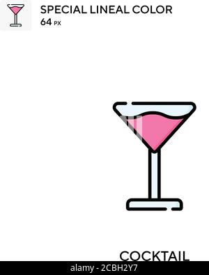 Cocktail spécial lineal couleur vecteur icône. Cocktail d'icônes pour votre projet d'entreprise Illustration de Vecteur