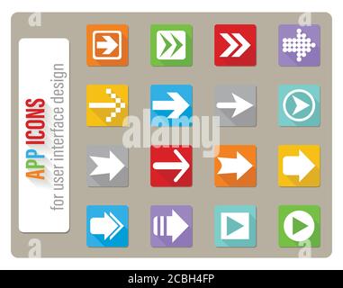 jeu d’icônes fléchées Illustration de Vecteur