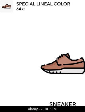 Symbole spécial de couleur de couleur de ligne de sneaker. Des icônes de basket pour votre projet d'entreprise Illustration de Vecteur