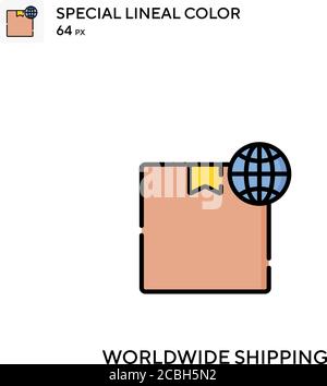 Icône de vecteur de couleur spécial pour l'expédition internationale. Icônes d'expédition dans le monde entier pour votre projet d'entreprise Illustration de Vecteur