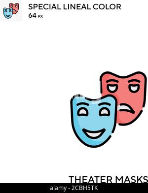 Icône vectorielle de couleur spéciale pour les masques de théâtre. Le théâtre masque des icônes pour votre projet d'entreprise Illustration de Vecteur