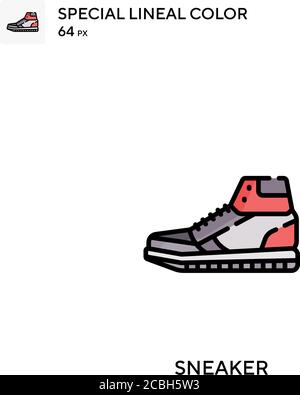 Symbole spécial de couleur de couleur de ligne de sneaker. Des icônes de basket pour votre projet d'entreprise Illustration de Vecteur