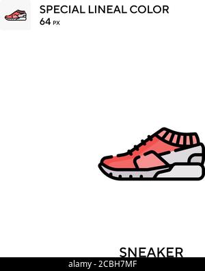 Symbole spécial de couleur de couleur de ligne de sneaker. Des icônes de basket pour votre projet d'entreprise Illustration de Vecteur