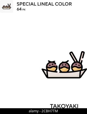 Icône de vecteur de couleur spécial takoyaki. Icônes takoyaki pour votre projet d'entreprise Illustration de Vecteur