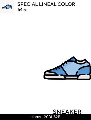 Symbole spécial de couleur de couleur de ligne de sneaker. Des icônes de basket pour votre projet d'entreprise Illustration de Vecteur