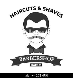 Illustration vectorielle du logo du modèle Barbershop Illustration de Vecteur