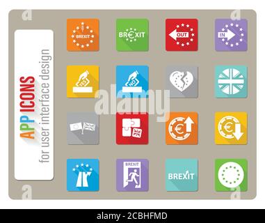 Brexit icon set Illustration de Vecteur