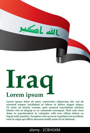 Drapeau de l'Iraq, République d'Iraq. Modèle pour la conception de prix, un document officiel avec le drapeau de l'Irak. Illustration vectorielle colorée et lumineuse. Illustration de Vecteur