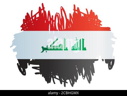 Drapeau de l'Iraq, République d'Iraq. Modèle pour la conception de prix, un document officiel avec le drapeau de l'Irak. Illustration vectorielle colorée et lumineuse. Illustration de Vecteur