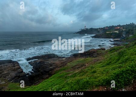 La maison de lumière Kovalam vue de Vizhinjam Banque D'Images