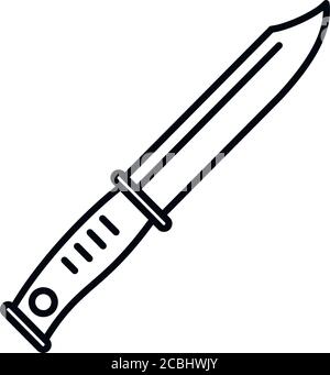 Icône de couteau de chasseur de survie. Outline Survival Hunter couteau vecteur icône pour la conception de Web isolé sur fond blanc Illustration de Vecteur