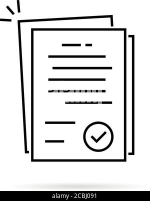 pile linéaire de documents de licence ou de contrat Illustration de Vecteur